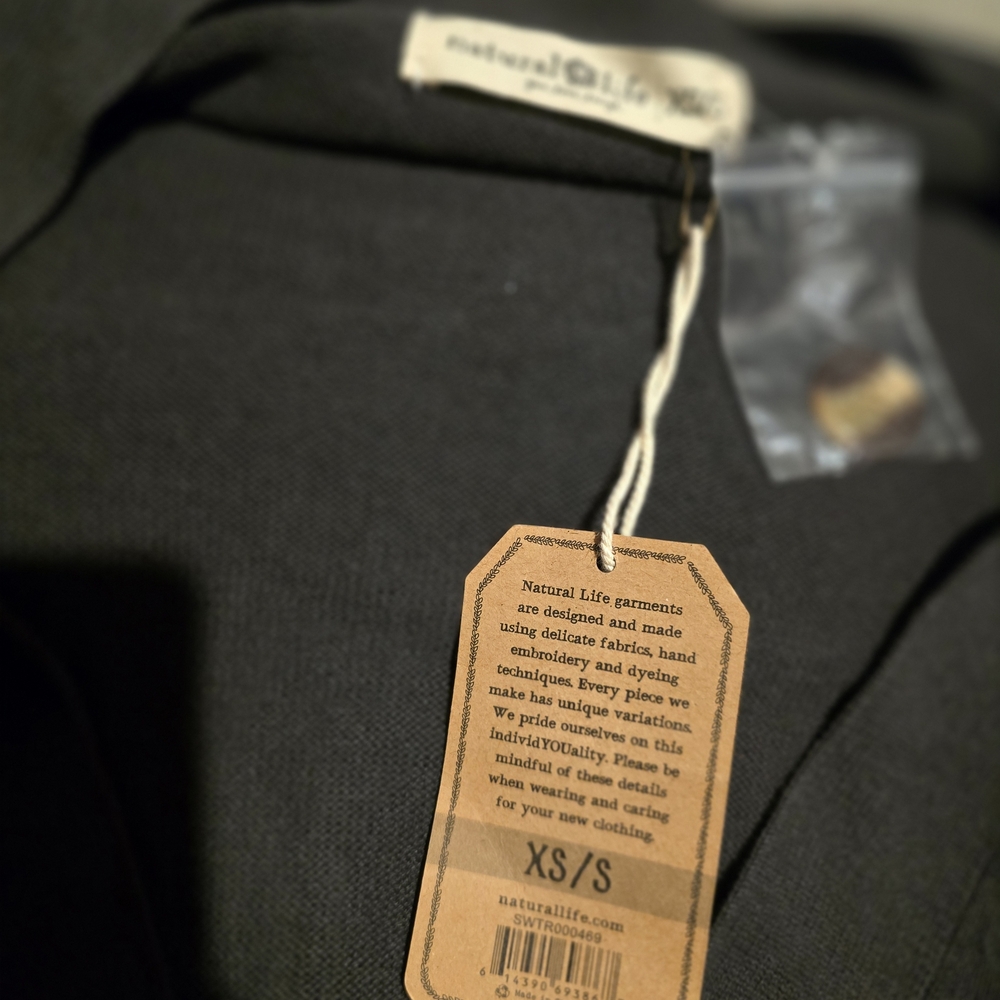 NATURAL LIFE Gray Cardigan with Rainbow Stripes - Picture 6 of 6